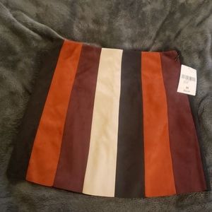 Multi color rust mini skirt